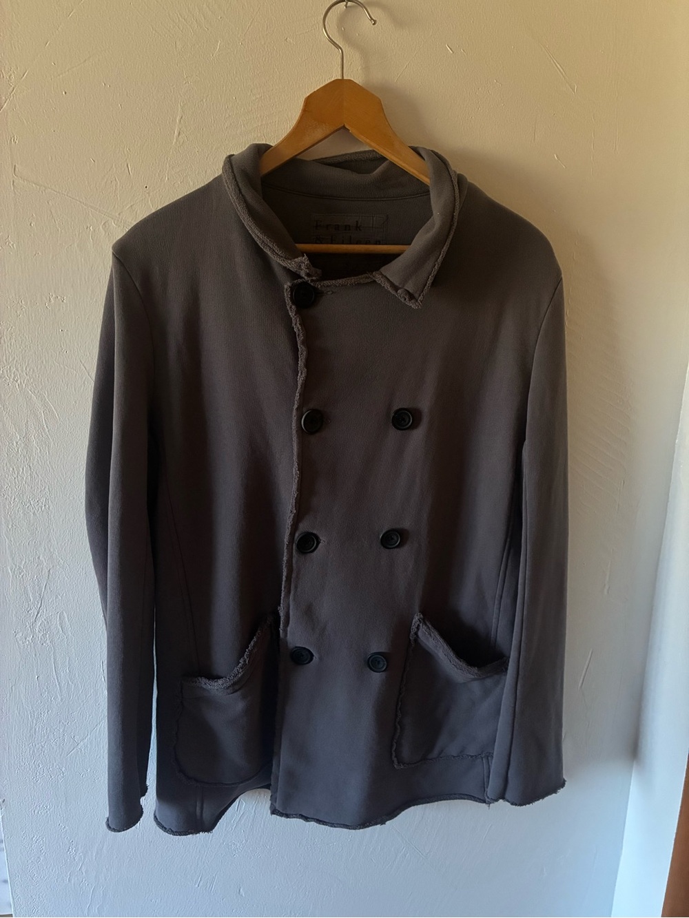 Frank & Eileen Gray Triple Fleece Double-Breasted Pea Coat Small